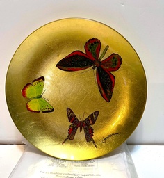 Gold Leaf plate with hand painted butterflies
